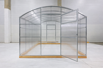 Теплица "Прямостенная 3,5 Плюс" 4х3.5х2.2 м (труба 20х40х0.8) шаг 0.67м