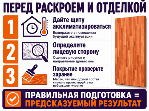 Мебельный щит из дуба 1095×300×40 мм, сорт 3/3, сращённый фото 4