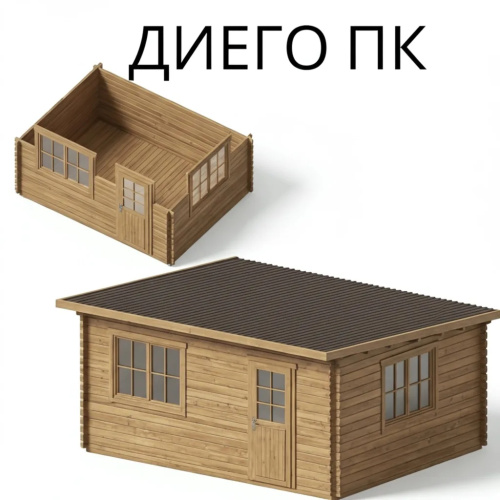 Садовый домик Диего ПК 4х3 толщина стен 44 мм (готовая комплектация)