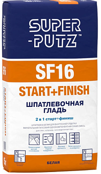 Шпатлевка 5 кг SUPER PUTZ SF16 START+FINISH Шпатлевочная гладь  
