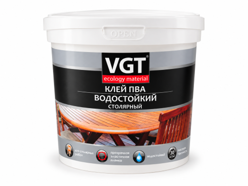 Клей ПВА VGT водостойкий столярный, 1 кг