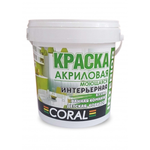 Краска интерьерная акриловая ВД-АК-2012 Coral белая 14 кг