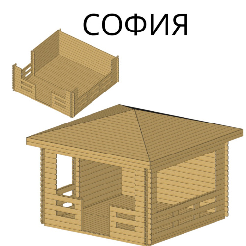 Беседка Софи 3.5x3.5 толщина 34 мм (готовая комплектация)