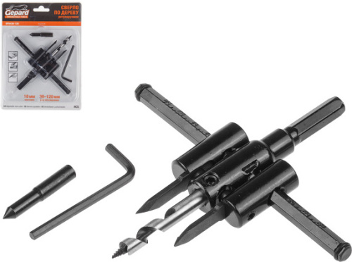 Сверло по дереву регулируемое 30-120мм GEPARD (GP0430-120)