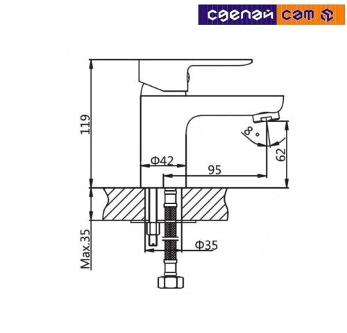 Смеситель для умывальника (Lt) D35 AVLOR1-A359 AV Engineering