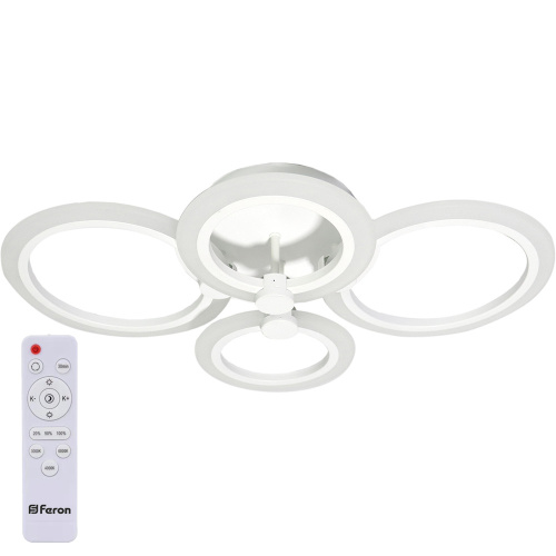 Светильник светодиодный управляемый с пультом 72W, Max. 4700Lum, 3000К-6500K, IP20, белый AL5900 Cycles; 41669