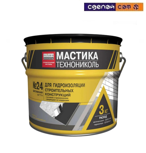 ТЕХНОНИКОЛЬ мастика №24 3 кг гидроизоляционная битумно холодная
