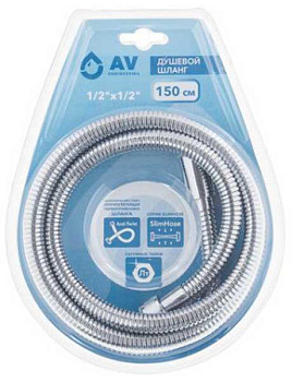 Душевой шланг1/2"х1/2" 150-200см AVSSS-049 AV Engineering