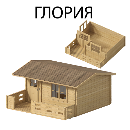 Садовый домик Глория 5х5,1 толщина 34 мм (готовая комплектация)