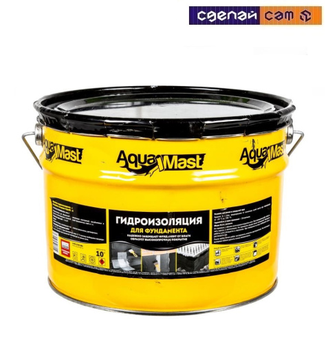 Мастика гидроизоляционная битумная холодная AquaMast (3 кг) для фундамента