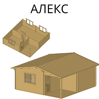Садовый домик Алекс 6х6 толщина 44 мм (готовая комплектация)