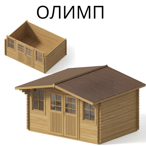 Садовый домик Олимп 4х3 толщина 44 мм (готовая комплектация)