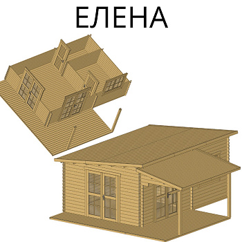 Садовый домик Елена 6х4 толщина 44 мм (готовая комплектация)