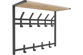 Вешалка с полкой 2-х ярусная "Торонто 22Д" (Черный)