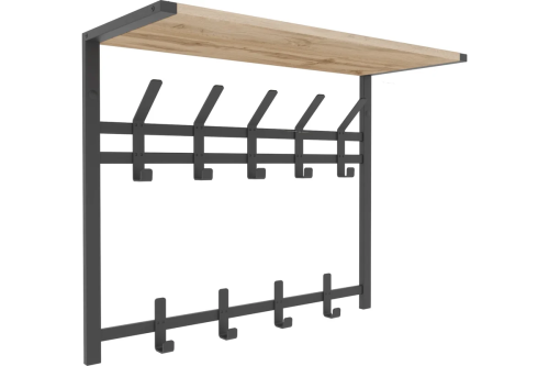 Вешалка с полкой 2-х ярусная "Торонто 22Д" (Черный)