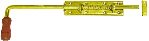 Задвижка воротная пружинная DOMAX WSP 150 с деревянной ручкой 150x50 мм 