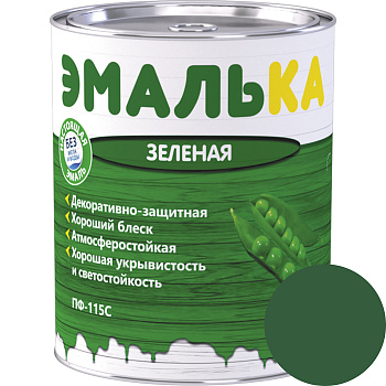 Эмаль ПФ-115 С ЭМАЛЬКА зеленая 0,9л (0,8 кг) 