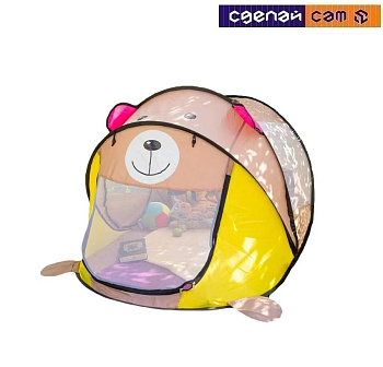 Детская игровая палатка Фея Порядка Берлога Медвежонка / CT-065 (коричневый/желтый)