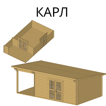 Садовый домик Карл 4х7 толщина 34 мм (готовая комплектация)