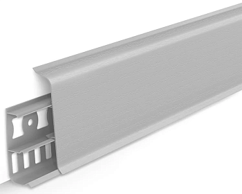 Плинтус напольный 70мм 2,2м "Идеал Деконика", 002 Светло-серый