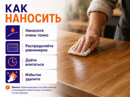 Масло-воск PROSTOCOLOR ROBUST для столешниц и мебели, бесцветное, 0,4 л фото 4