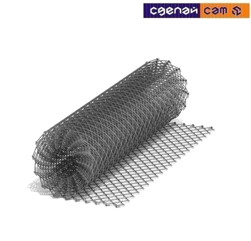 Сетка-рабица 1,5×10 м, ячейка 50×50 мм, толщина проволоки 1,4 мм оцинкованная