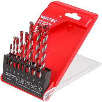Набор сверл универсальных 8 шт. WORTEX, арт.1335679