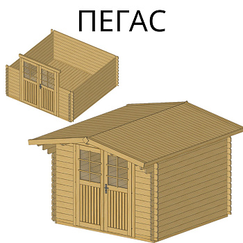 Садовый домик Пегас 3х3 толщина 34 мм (готовая комплектация)