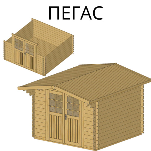 Садовый домик Пегас 3х3 толщина 34 мм (готовая комплектация)