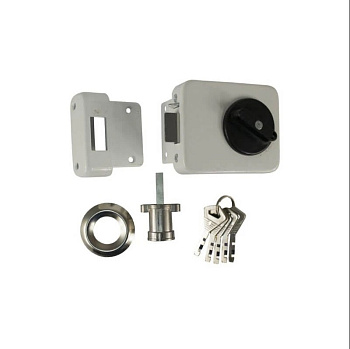 Замок накладной BASARA 3H-40 MWP (белый, с автоматическим запиранием)