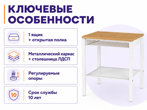 ЗМИ тумба «Торонто 12ЛЯ» ТТ12ЛЯ Б, белая, с ящиком фото 2
