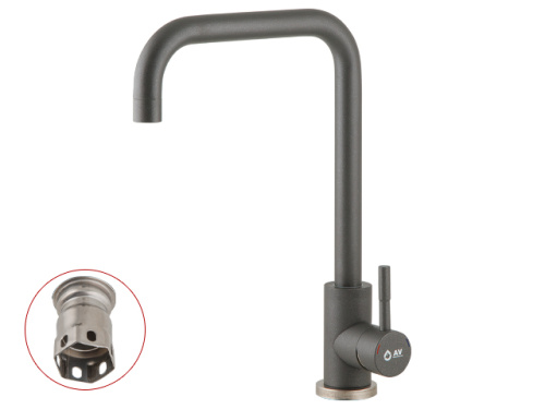 Смеситель для кухни (SUS 304) D35, серия ZAR серый AV Engineering, арт.AVZAR4-B304GR-739