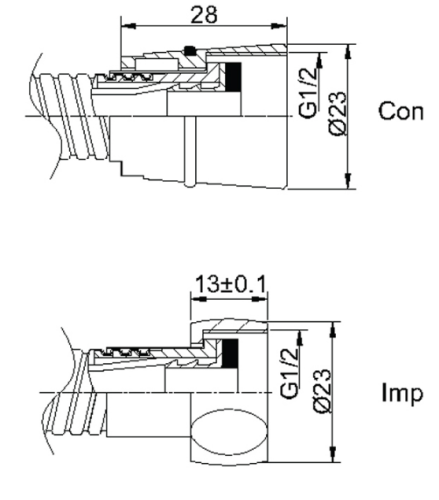 Душевой шланг Imp/Konus S.S 175 см, Литва