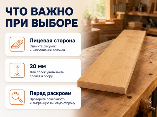 Мебельный щит из ольхи 1000×225×20 мм, сорт 1/2 фото 3