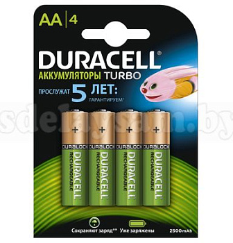 Аккумулятор DURACELL AA 2500mAh 4BP 