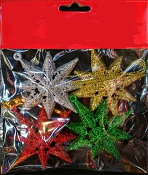 Елочное украшение "Звезда фантазийная" (набор 4 шт.) MZ19-116