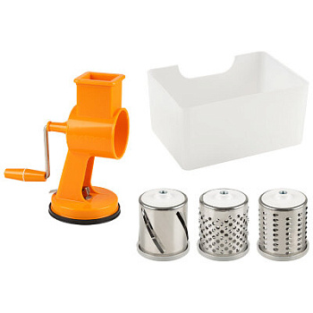 Шинковка-тёрка ручная ТШ-1 Киров (Лепсе), 3 насадки, вакуумный крепеж, лоток