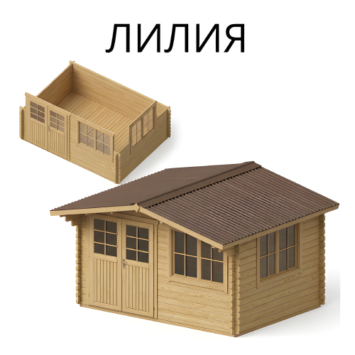 Садовый домик Лилия 5х4 толщина 34 мм (готовая комплектация)