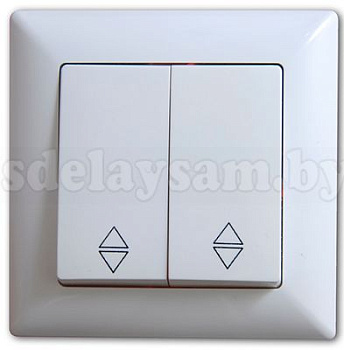 GUNSAN Выключатель 2 кл. (без рамки) проходной белый