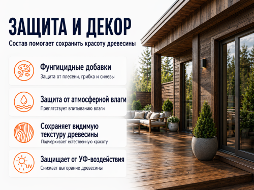 Состав PROFITEX декоративно-защитный для древесины «Мореный дуб», 1 л (0,7 кг) фото 4