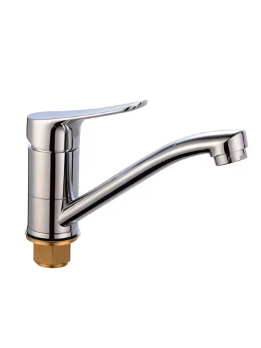 Смеситель д/умывальника Starling латунный с низким пов. изливом, картр D35 и гибкой подводкой 60 см  1422