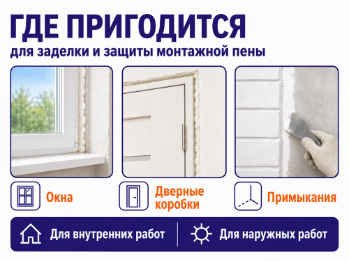 NEOMID шпатлёвка по монтажной пене, 1,4 кг фото 3