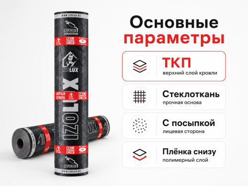 Материал кровельный IzoLUX Оптимал ТКП К-СТ-Б-К/ПП-4,0, 10 м²