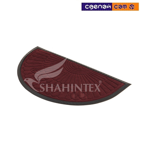 Коврик придверный влаговпитывающий SHAHINTEX 40х60 бордовый/полукруглый
