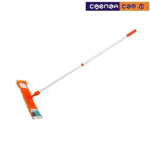 Швабра для пола с насадкой из шенилла оранжевая PERFECTO LINEA