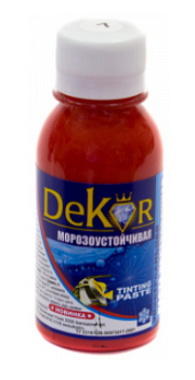 Паста колерная  "DEKOR" темно-красный №7 0,1 кг