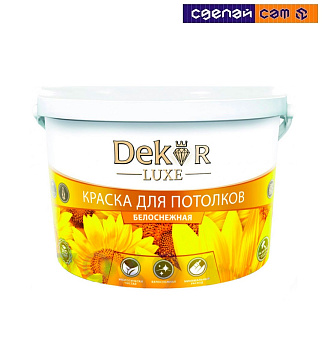 Краска ВД-АК-216 "DEKOR" для потолков белоснежная 7 кг