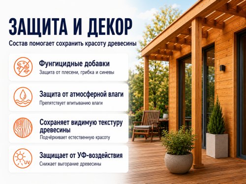 Состав PROFITEX декоративно-защитный для древесины «Сосна», 3 л (2,2 кг) фото 3