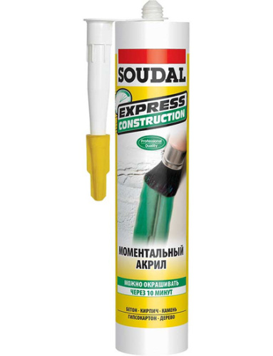 Герметик акриловый моментальный "Soudal" EXPRESS CONSTRUCTION белый 280 мл