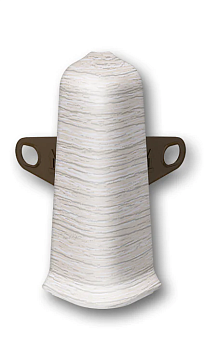 Угол наружный  для плинтуса 70мм "Идеал Деконика", 253 Ясень серый